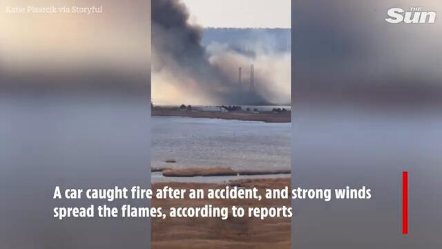 Wildfires erupt near wealthy New York enclave filling sky with smoke