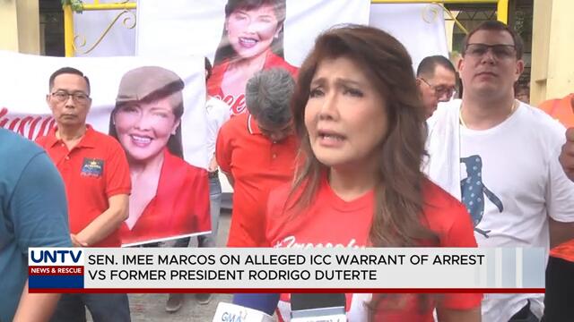 Sen. Imee Marcos on alleged ICC warrant of arrest vs former president Rodrigo Duterte