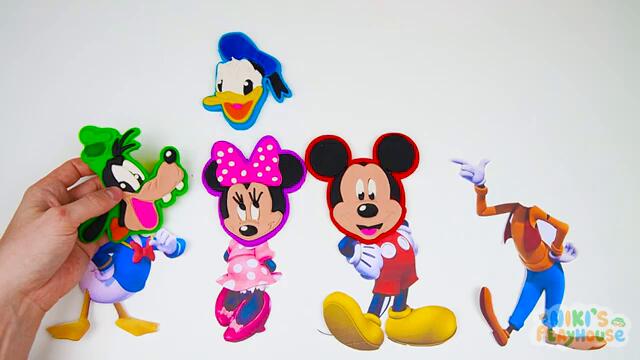 Create Mickey Mouse & Friends with Play Doh Molds | Learn Colors | Preschool Toddler Learning Video