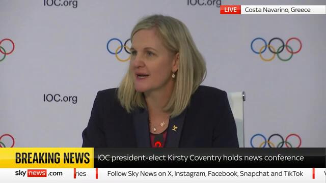 News conference as ex-Olympian Kirsty Coventry elected new IOC president