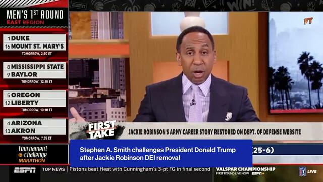 Stephen A. Smith challenges President Donald Trump after Jackie Robinson DEI removal