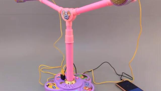 К т Два микрофона на стойка