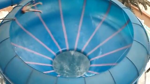 me going down toilet bowl water slide west ed water park
