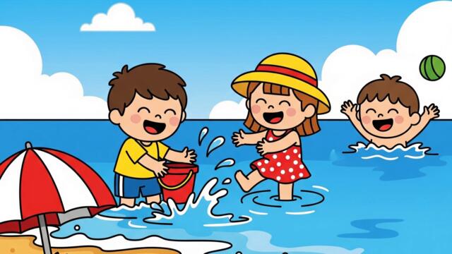 НАЙ-ДОБРЕ СИ Е НА ПЛАЖА.Весело Детско Стихче