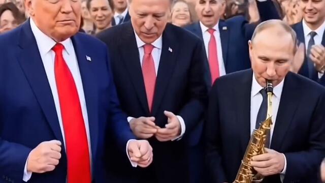 Trump & Zelenskyy Dance While Putin Plays Sax 😂🎷 _ Erdogan, Kim Jong Un & World Leaders Party Meme