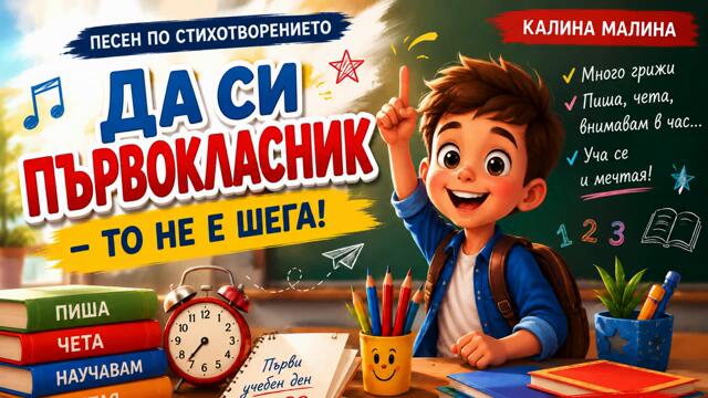 Да си първокласник – Песен за първия учебен ден 🎒📚 Калина Малина